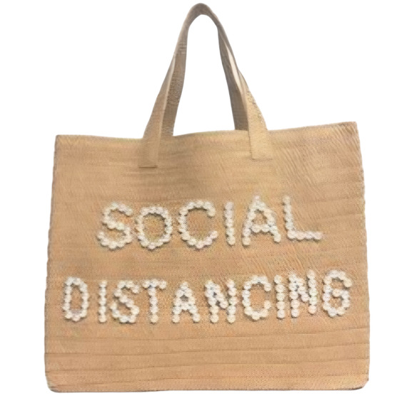 BTB Beyond the Beach Los Angeles New Social Distancing extra large straw tote - Picture 9 of 10